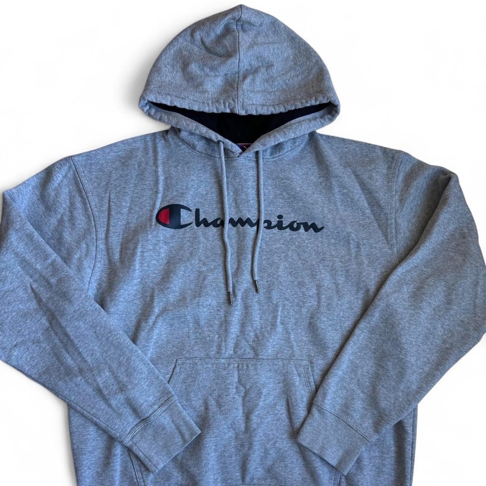 Mens Classic Gray Champion 
Pullover Hoodie Sweater Size Large